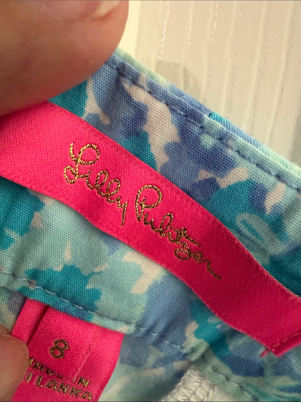 Lilly Pulitzer Blue Aqua Floral Scallop-Hem Short - Picture 3 of 3